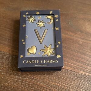 New Anthropologie monogram Candle Charms ~V